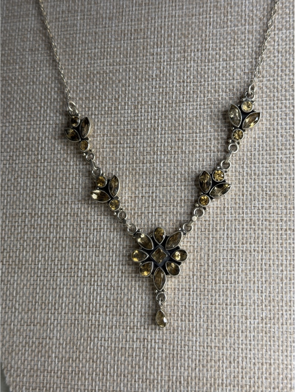 VHTF RARE Silpada N0896 Faceted Citrine Gemstone Necklace .925 Silver Vintage